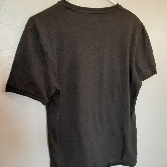 Zara Heathered Black and Olive Woven Top - Picture 2 of 3